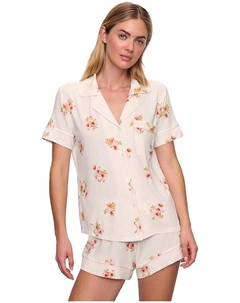 Пижама Gisele Printed - The Relaxed Short PJ Set, цвет Floral Bloom Ivory/Vanilla Cream Eberjey