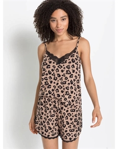 Пижама (комплект, 2 шт.), с красивыми кружевными деталями, черный Lascana