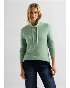 Свитер с воротником стойкой и кулиской на воротнике, зеленый Cecil
