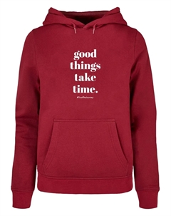 Толстовка "Женская женская толстовка Good Things Take Time Basic Толстовка ", цвет Burgundy Merchcode