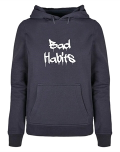 Толстовка "Женская женская толстовка с капюшоном Bad Habits Basic", цвет морской волны Merchcode