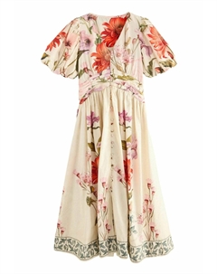 Повседневное платье REGULAR FIT - PUFF SLEEVE BUTTON DOWN, бежевый Next