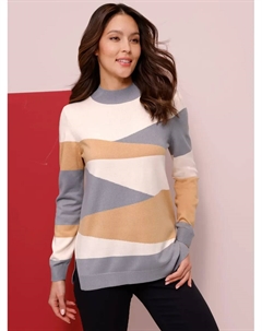 Свитер с воротником-стойкой "свитер с воротником-стойкой", цвет Camel-Elfenbein-Gemustert Classic basics