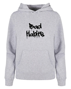 Толстовка "Женская женская толстовка с капюшоном Bad Habits Basic", серый Merchcode