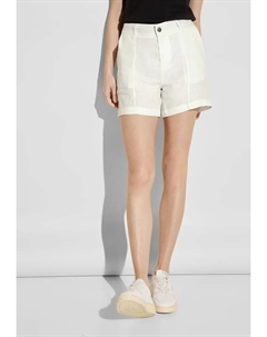 Шорты, завышенная талия, кремовый Street one