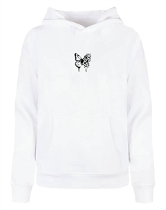 Толстовка с капюшоном "Женская женская толстовка с цветочным принтом "Цветы" Basic Толстовка ", белый Merchcode