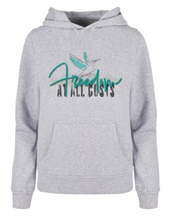 Толстовка с капюшоном "Женская женская толстовка с капюшоном "Свобода любой ценой", серый Merchcode