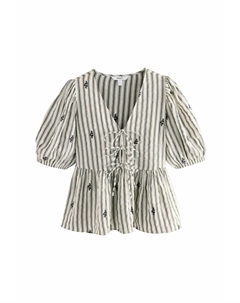 Блуза REGULAR FIT - TIE FRONT PEPLUM, черный Next