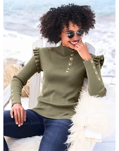 Вязаный свитер "Пуловер", хаки Heine