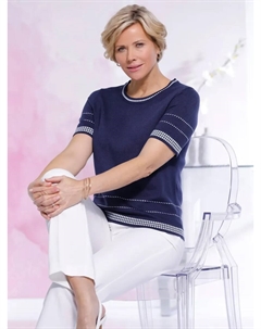 Классический свитер с короткими рукавами "Пуловер", цвет морской волны Classic