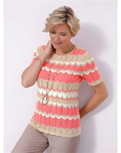 Классический свитер с короткими рукавами "Пуловер", цвет Flamingo-Sand-Gemustert Classic