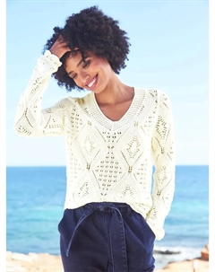 Свитер с V-образным вырезом "Пуловер", цвет Ecru Heine