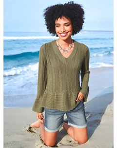 Вязаный свитер "Пуловер", оливковый Heine