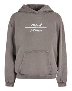 Толстовка "Женская женская толстовка с капюшоном Mind Fitness кислотной стиркой большого размера ", цвет Asphalt Merchcode