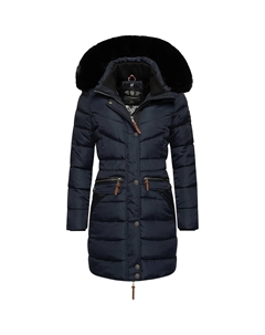 Стеганое пальто Наваху "Паула" — стильная зимняя парка с элегантным искусственным мехом, джинсовый Navahoo