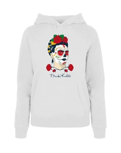 Толстовка "Женская толстовка Frida Kahlo - Dia de los muertos", белый Merchcode