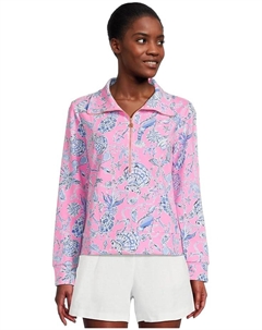 Пуловер Eleni Upf 50+ Pullover, цвет Rousseau Pink Barefoot Beachcombers Lilly pulitzer