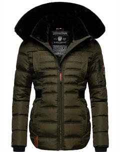 Зимняя куртка Наваху "Меликаа" с капюшоном, элегантное полупальто со съемным воротником из искусственного меха, зеленый Navahoo