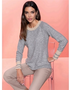 Вязаный свитер "водолазка", серый Heine