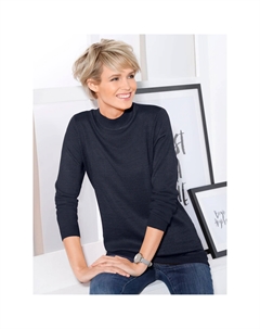 Свитер с воротником стойкой "Пуловер", цвет морской волны Classic basics