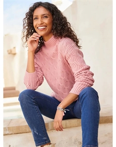 Вязаный свитер "Пуловер", розовый Heine