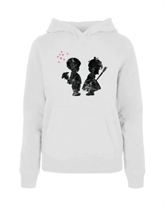 Толстовка с капюшоном "Толстовка с принтом " Ladies Girl with Stick", белый Merchcode