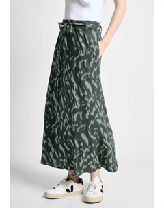 Юбка макси с тканевым поясом, хаки Cecil