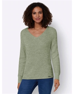 Свитер с V-образным вырезом в стиле casual "Пуловер", фисташковый Casual looks