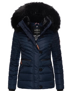 Зимняя куртка Наваху "Wisteriaa", с капюшоном, стеганая куртка на теплой подкладке, с капюшоном из искусственного меха, синий Navahoo