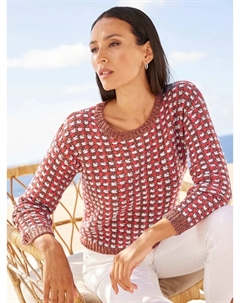 Вязаный свитер "Пуловер", цвет Hummer-Weiß-Gemustert Heine