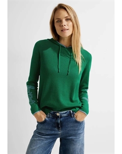 Жаккардовый свитер из смеси эластичных материалов, зеленый Cecil