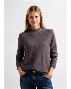 Однотонный свитер с воротником стойкой, цвет Deep Berry Cecil