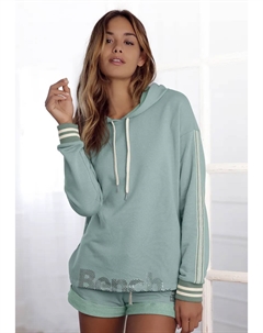 Толстовка с капюшоном, полосатым поясом и блестящим принтом, одежда для отдыха, костюм для отдыха, толстовка с капюшоном, мятный Bench