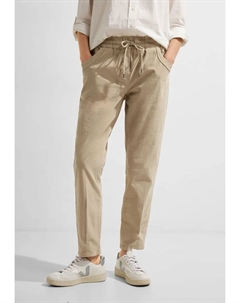 Брюки, средняя талия, кремовый Cecil