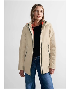 Длинная куртка, с капюшоном, с капюшоном, кремовый Cecil