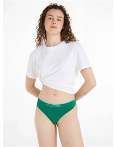 Трусики-брифы "THONG" с надписью логотипа  Underwear, зеленый Tommy hilfiger