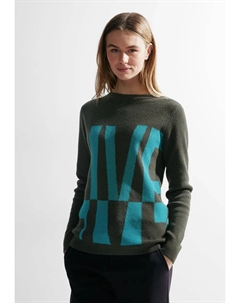 Свитер с круглым вырезом, с круглым вырезом, хаки Cecil