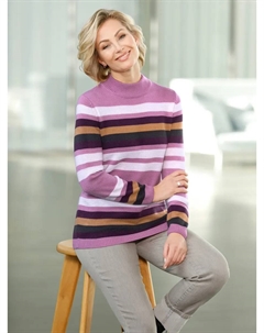 Свитер с воротником стойкой "Пуловер", цвет Orchidee-Traube-Geringelt Classic basics