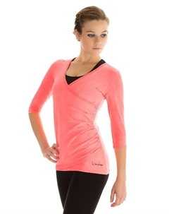 Рубашка с запахом "WS3", рукава ¾, коралловый Winshape