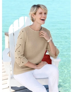 Свитер с круглым вырезом "Пуловер", цвет Sand Classic basics