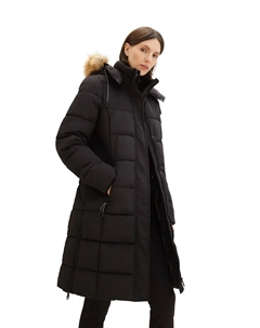 Стеганое пальто с карманами на молнии, черный Tom tailor