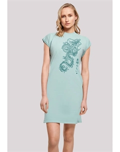 Платье-рубашка "Драконы", принт, мятный F4nt4stic