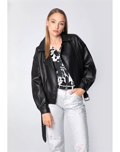 Куртка из искусственной кожи "Современная классика", без капюшона, женская куртка oversize из экокожи, черный Wittchen