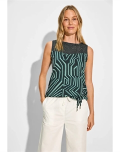 Топ-рубашка с кулиской по низу, зеленый Cecil