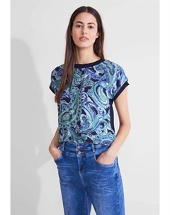 Топ-рубашка с рисунком, цвет морской волны Street one