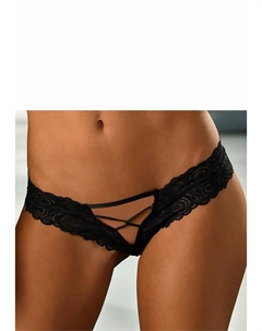 Открытые трусики Gold из красивого прозрачного кружева, черный Petite fleur