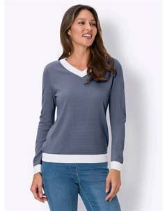 Свитер с V-образным вырезом "Пуловер", синий Classic basics