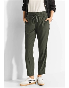 Брюки-джоггеры, эластичный пояс с кулиской, хаки Cecil