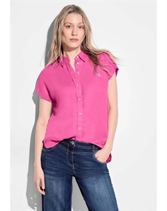 Однотонная блузка с короткими рукавами, розовый Cecil