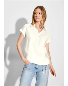 Блузка с короткими рукавами и завязками по краю, белый Cecil